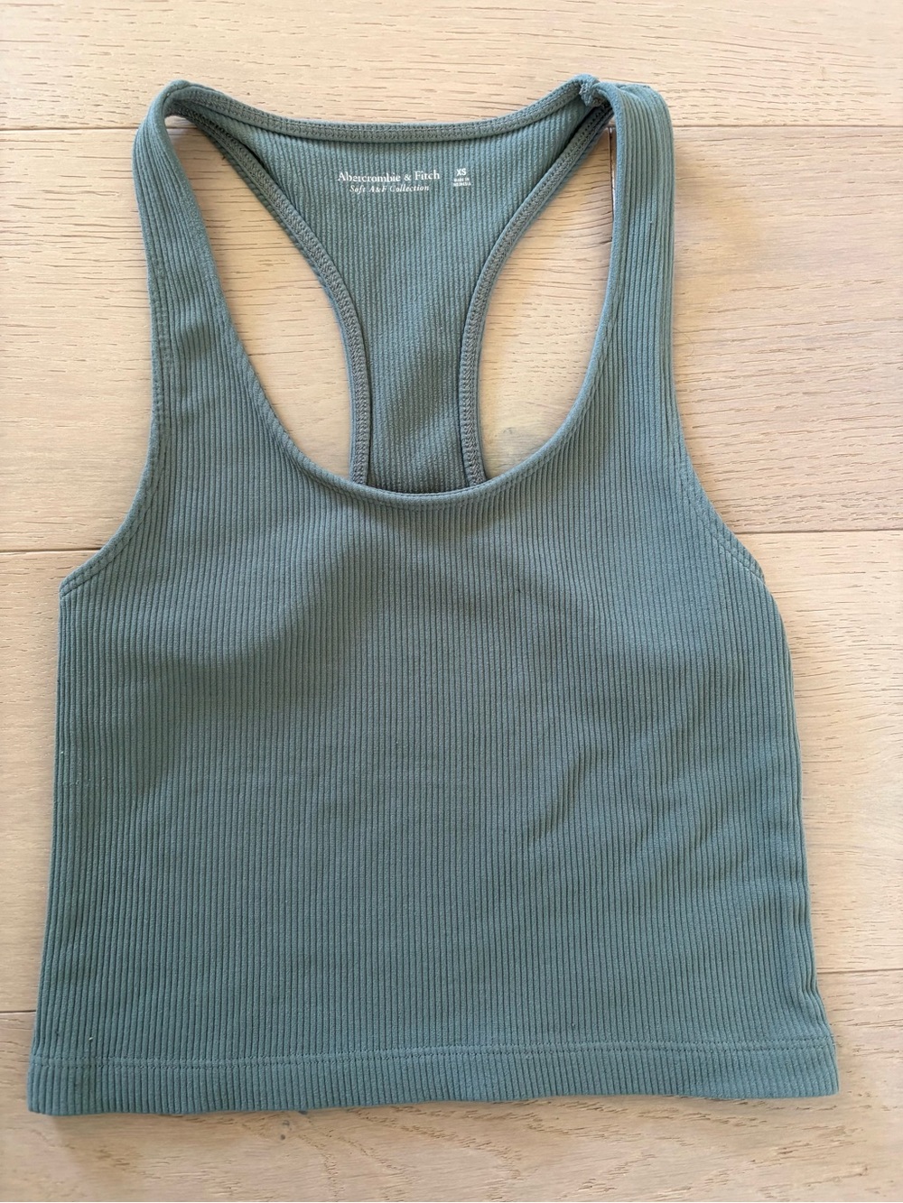 Abercrombie & Fitch Ribbed Tank Top - Olive Green